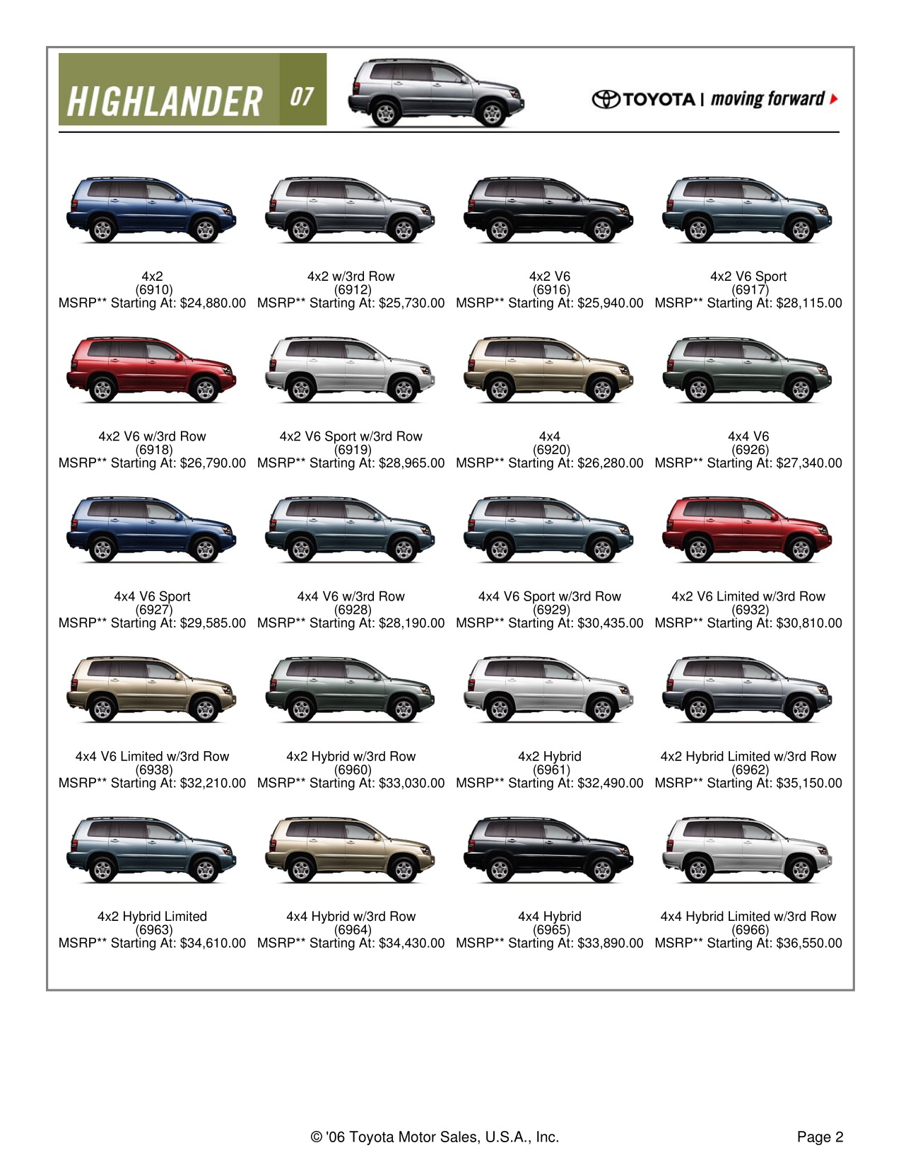 2007 Toyota Highlander Brochure Page 11